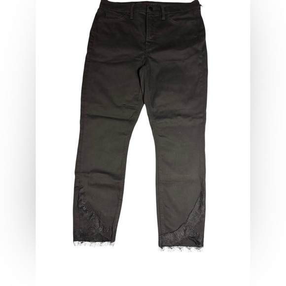 7 For All Mankind Jen7 Black Lace High Waist Ankle Skinny | Sz 12 - Picture 2 of 10